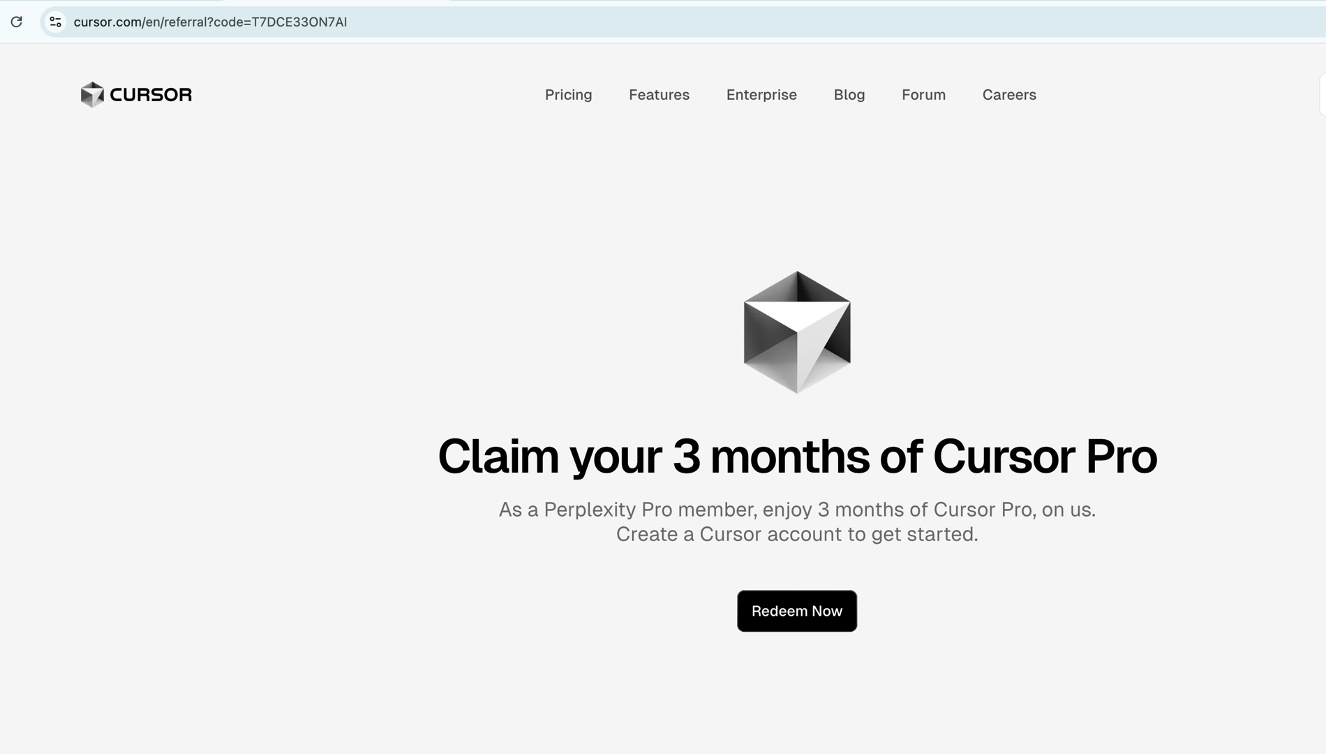 Cursor AI 编辑器三个月 Pro 会员免费领