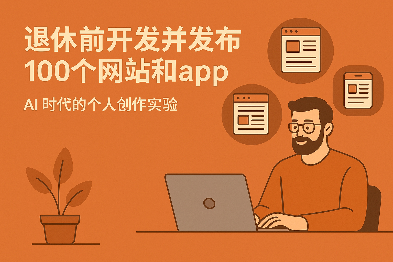 退休前开发并发布100个网站和 App