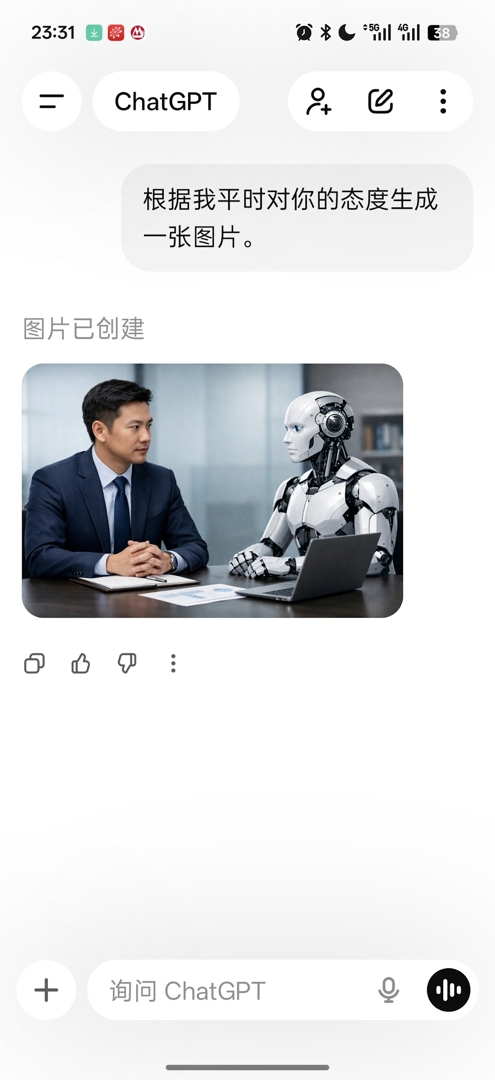 根据我平时对你的态度生成一张图片