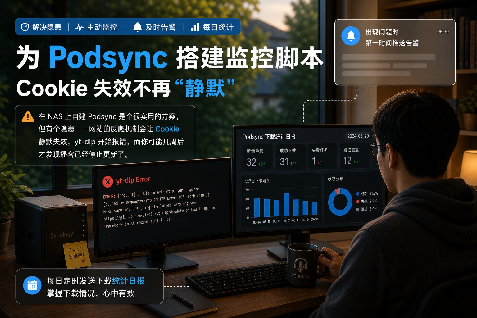 Podsync 监控告警：避免podsync故障导致播客长时间停更