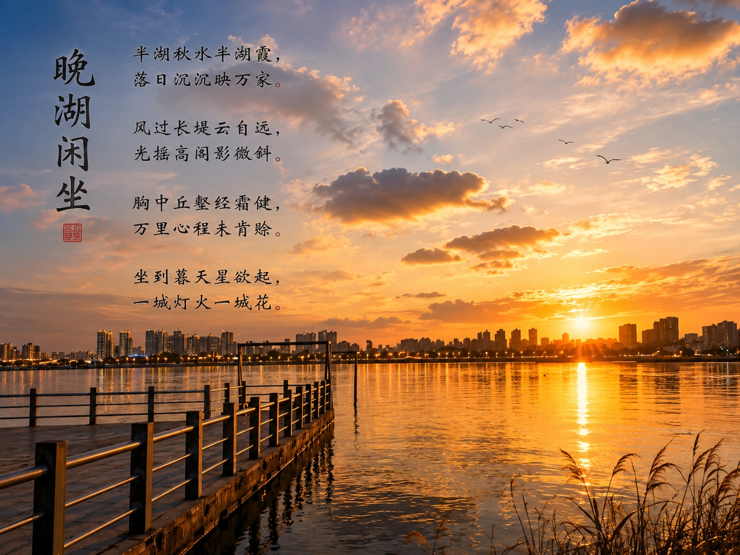 晚湖闲坐